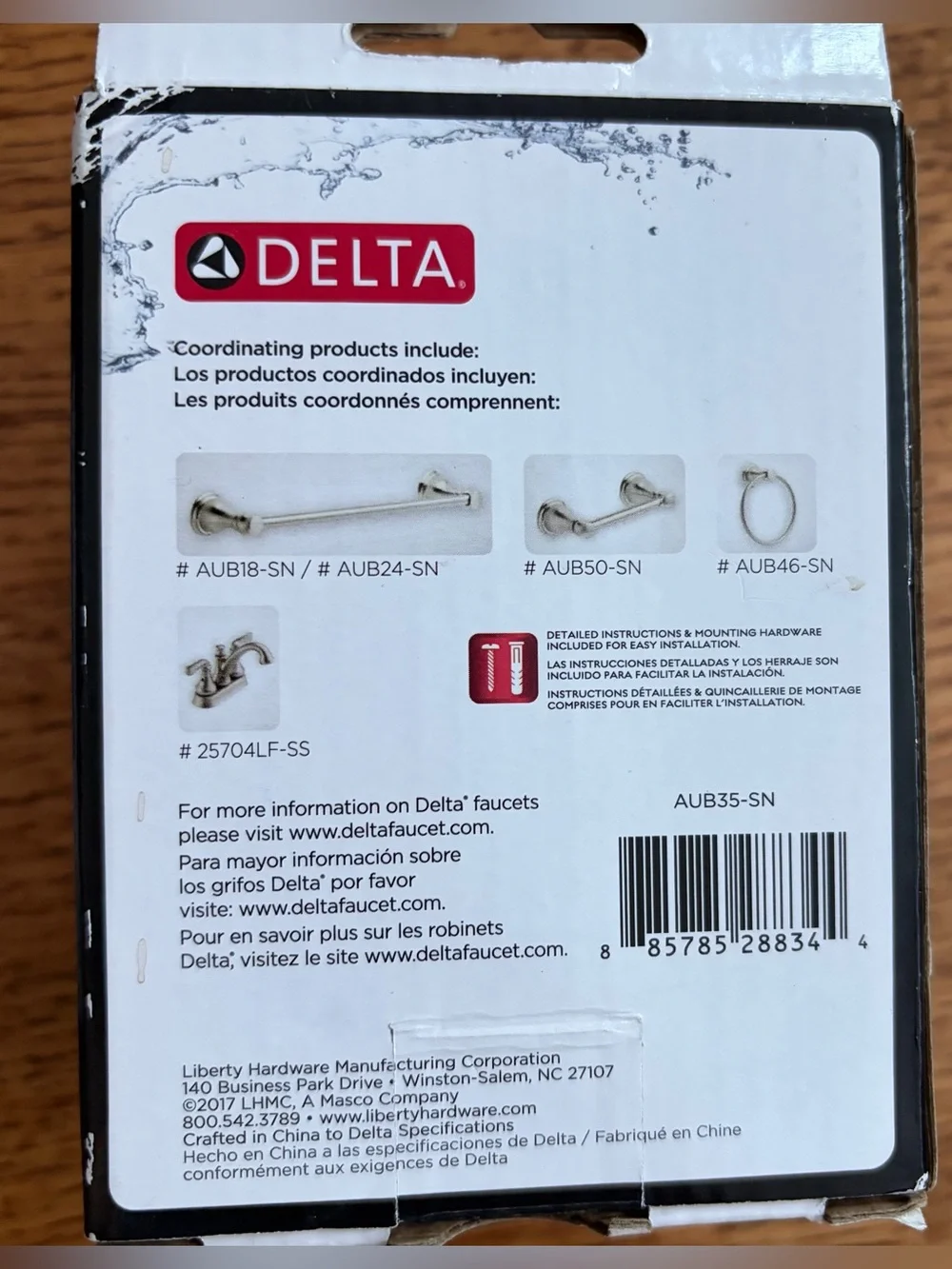 Lot of 2 Delta AUB35-SN Aubrey Multi Purpose Hooks Brushed Nickel New Open Box